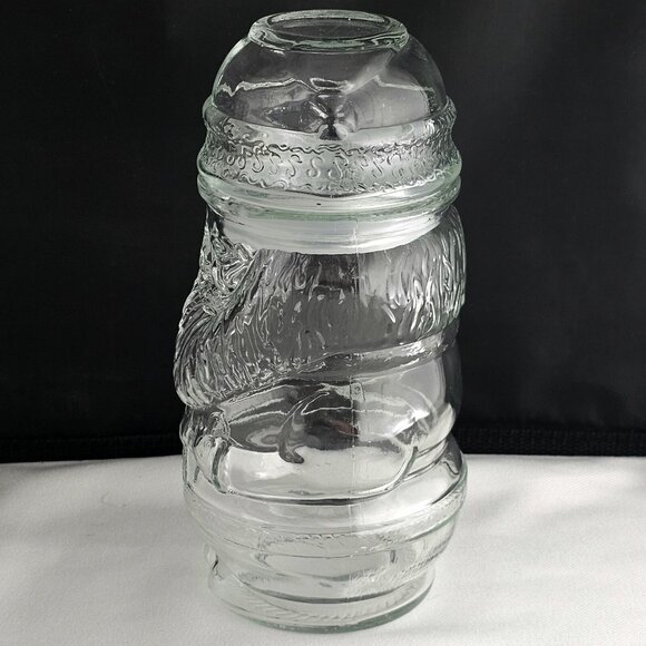 Santa Claus Glass Storage Jar 8.5" refillable lid Christmas terrarium vtg figura - Picture 5 of 14